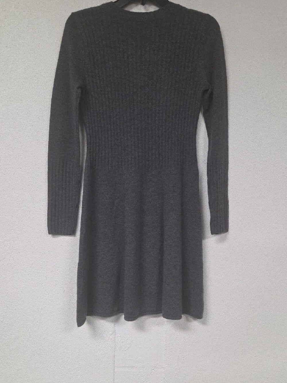 Aqua Charcoal Ribbed Long-Sleeve Knit Dress - Picture 8 of 8